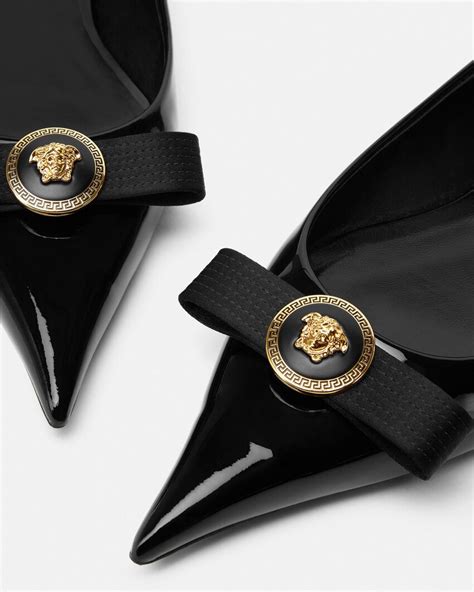 versace gianni ribbon flats